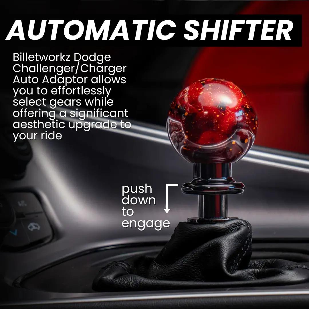 Billetworkz Automatic Shifter - Pink W/ Black Splash - Fits Dodge Challenger / Charger (2015-2023) 2