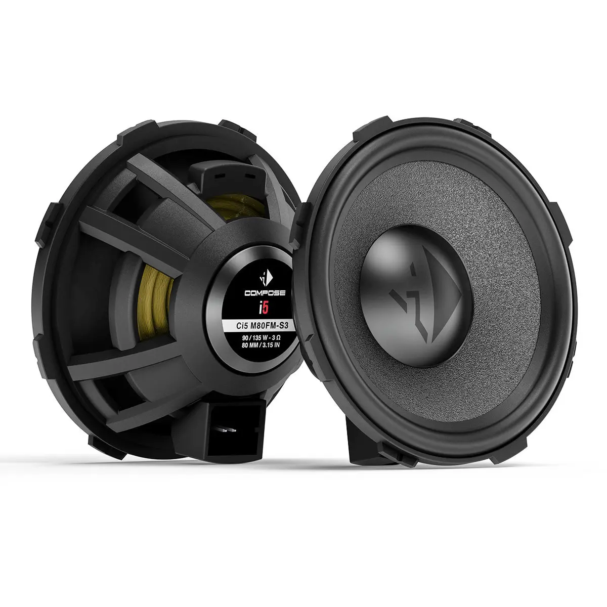 Helix Ci5 M80fm-S3 Compose 3.15 Inch 90W Rms Midrange Speaker Pair With Flexmount80 - 3 Ohm 1