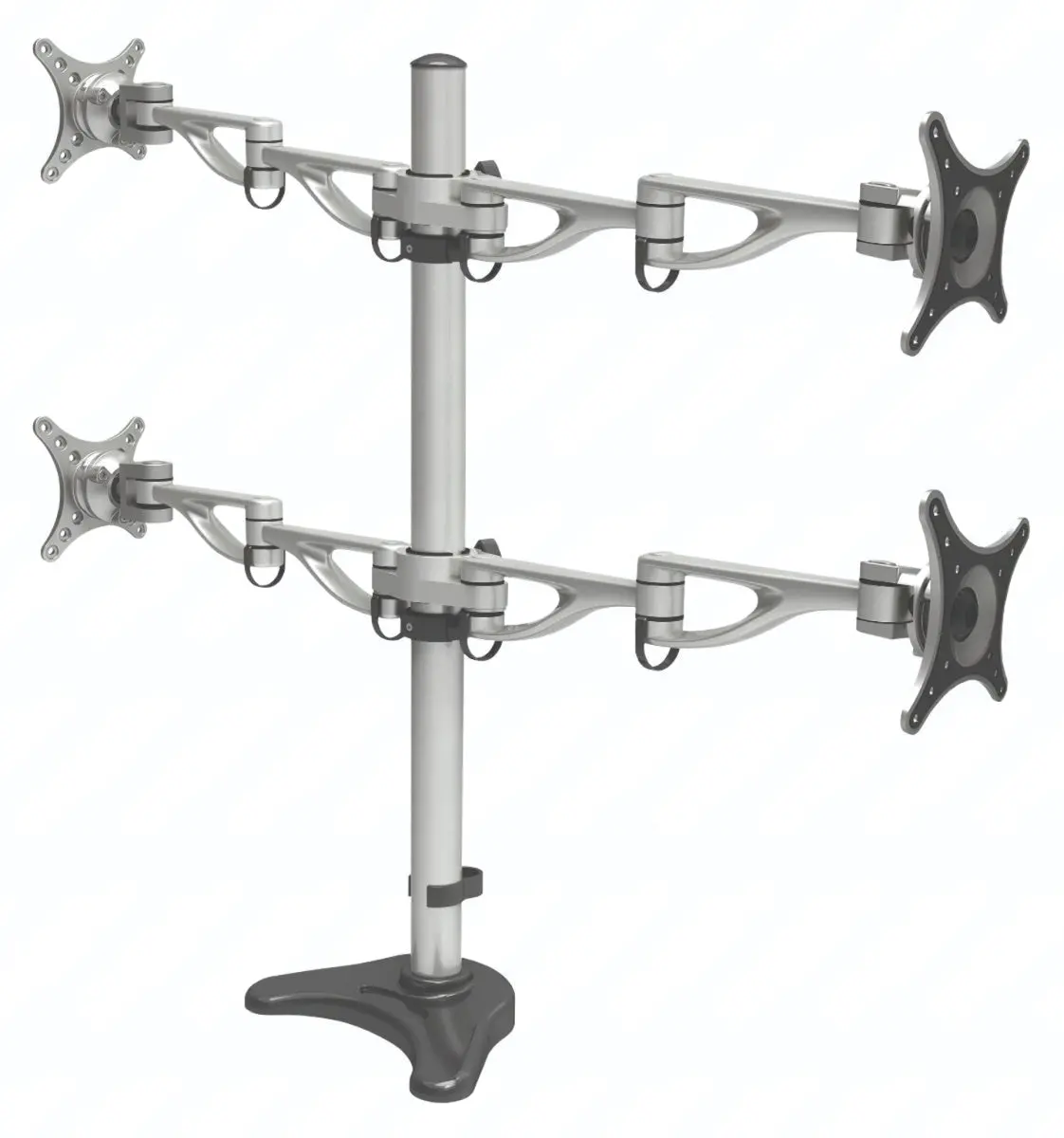 Loctek Dlb204 Four Lcd Screen Dual Arm Desktop Mount 1