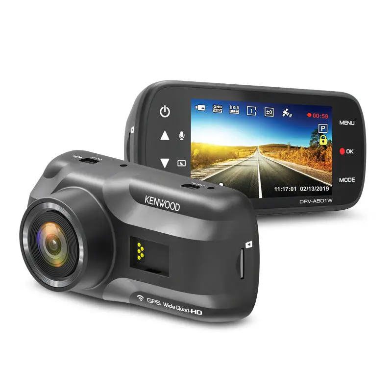 Kenwood Drv-A501w 2560X1440 Wide Quad Hd Dash Cam With Built-In Wireless Link & Gps 1
