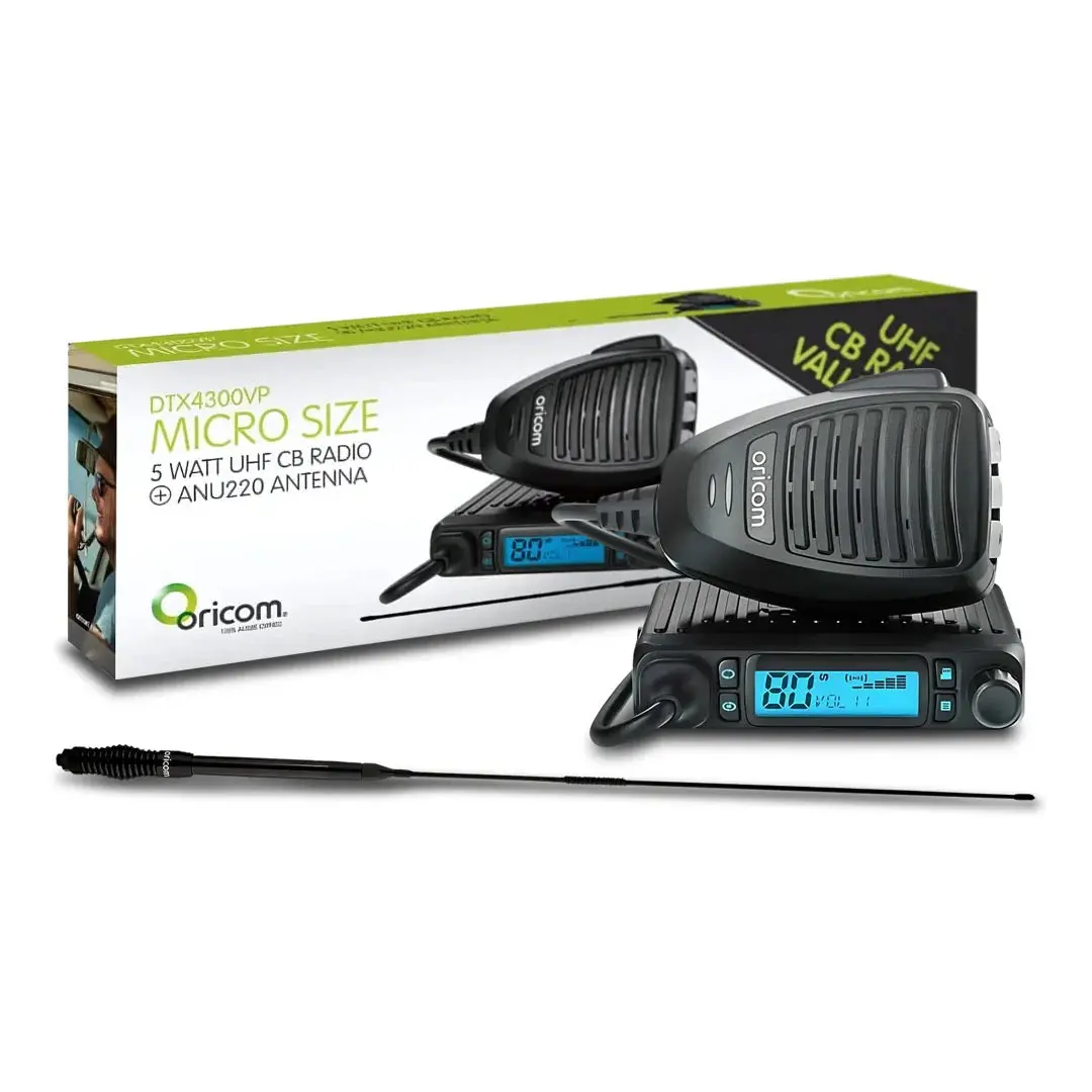 Oricom Dtx4300vp Micro Size 5 Watt Uhf Cb Radio + Anu220 6.5Dbi Antenna 1