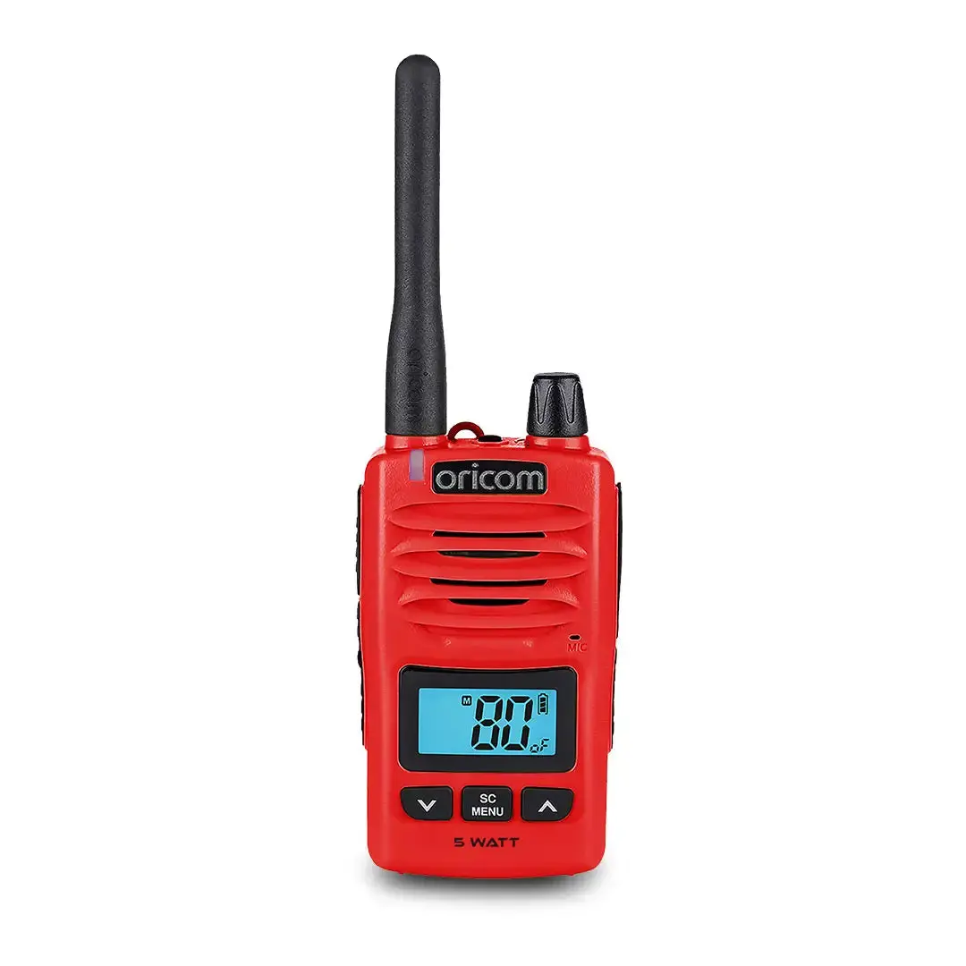 Oricom Dtx600rd Red Waterproof Ip67 5 Watt Handheld Uhf Cb Radio 1