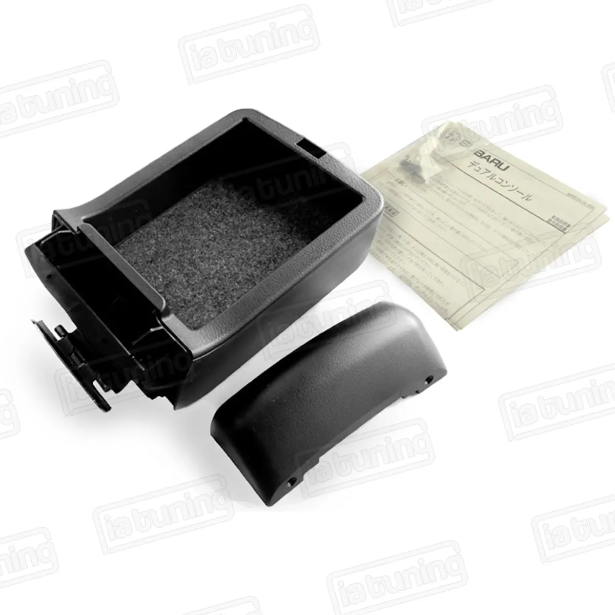 Jdm Subaru Dual Console Armrest Extension - Jet Black (Jc) 1