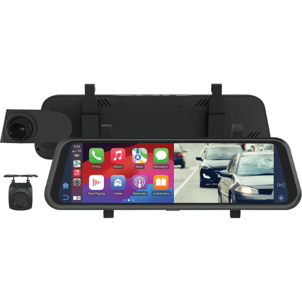 Aerpro Am9m02r 9" Wireless Smartphone Mirror Monitor With Reverse Camera & Dual Channel Recording 1