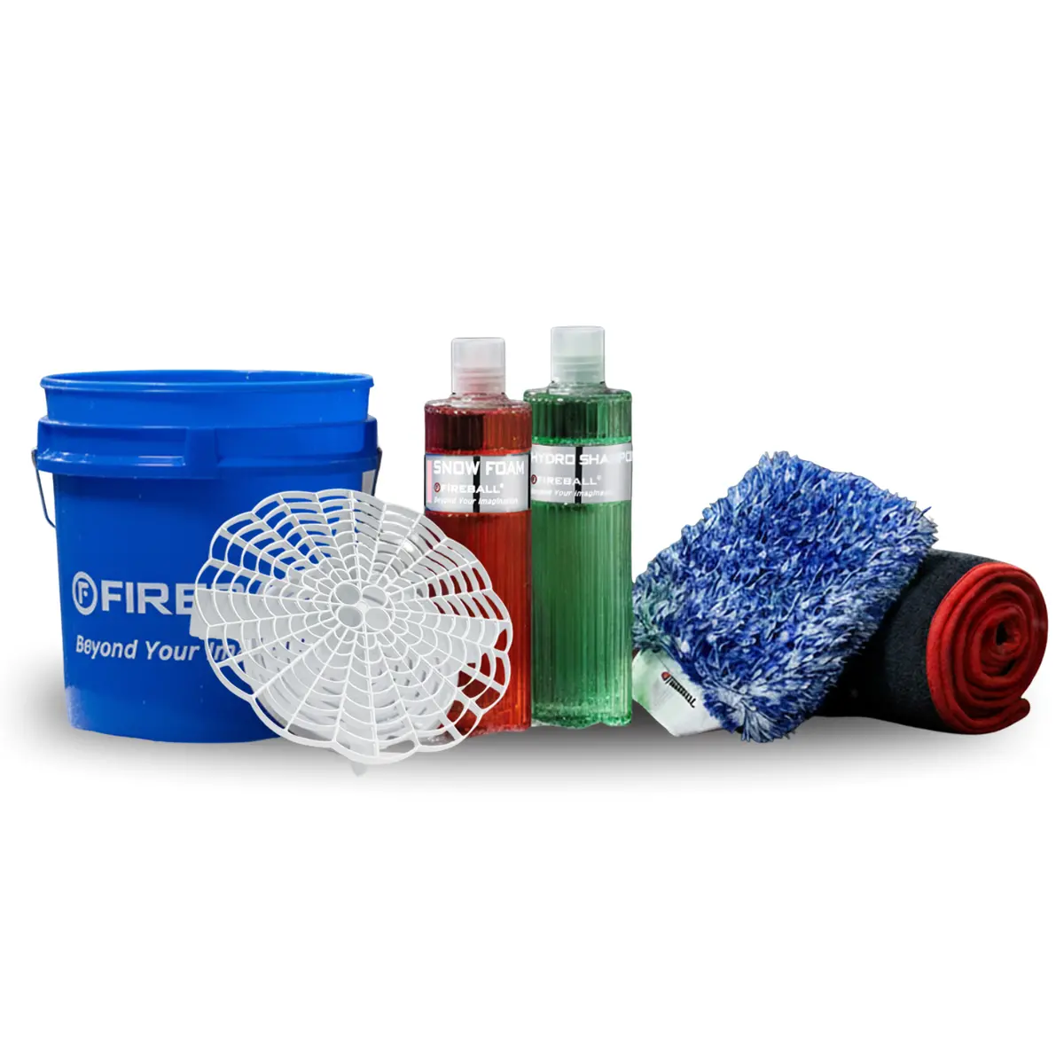 Fireball Fb-Bk-Mt-Bl Basic Kit - Wash Mitt (Clear-Blue Bucket) 1