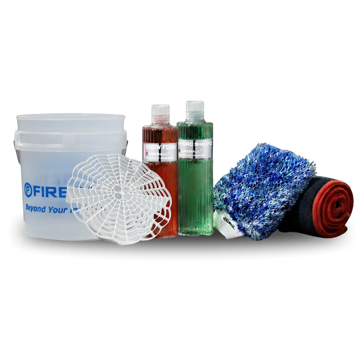 Fireball Fb-Bk-Mt-Wh Basic Kit - Wash Mitt (Clear-White Bucket) 1