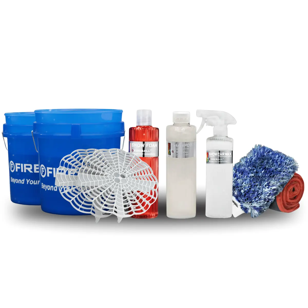 Fireball Fb-Pk-Mt-Duk-Cb Premium Kit - Wash Mitt | Duke 500Ml | Clear-Blue Bucket 1