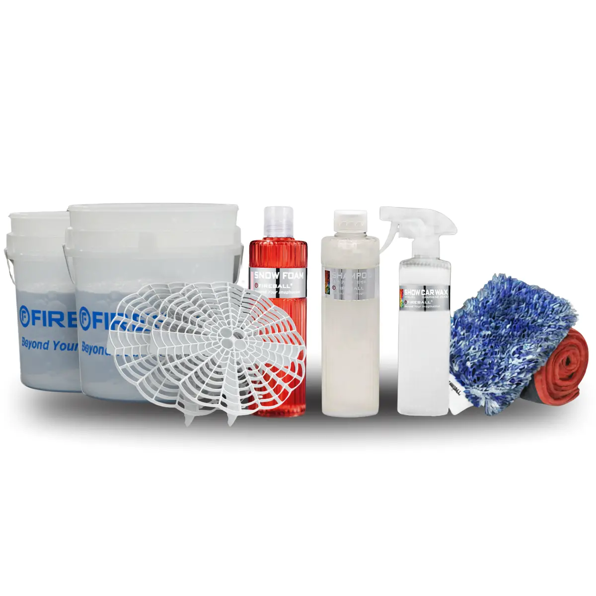 Fireball Fb-Pk-Mt-Duk-Cw Premium Kit - Wash Mitt | Duke 500Ml | Clear-White Bucket 1