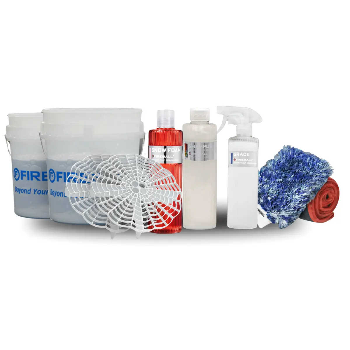 Fireball Fb-Pk-Mt-Grc-Cw Premium Kit - Wash Mitt | Grace 500Ml | Clear-White Bucket 1
