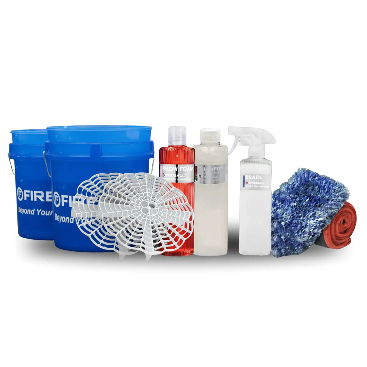Fireball Fb-Pk-Pd-Grc-Cb Premium Kit - Wash Pad | Grace 500Ml | Clear-Blue Bucket 1
