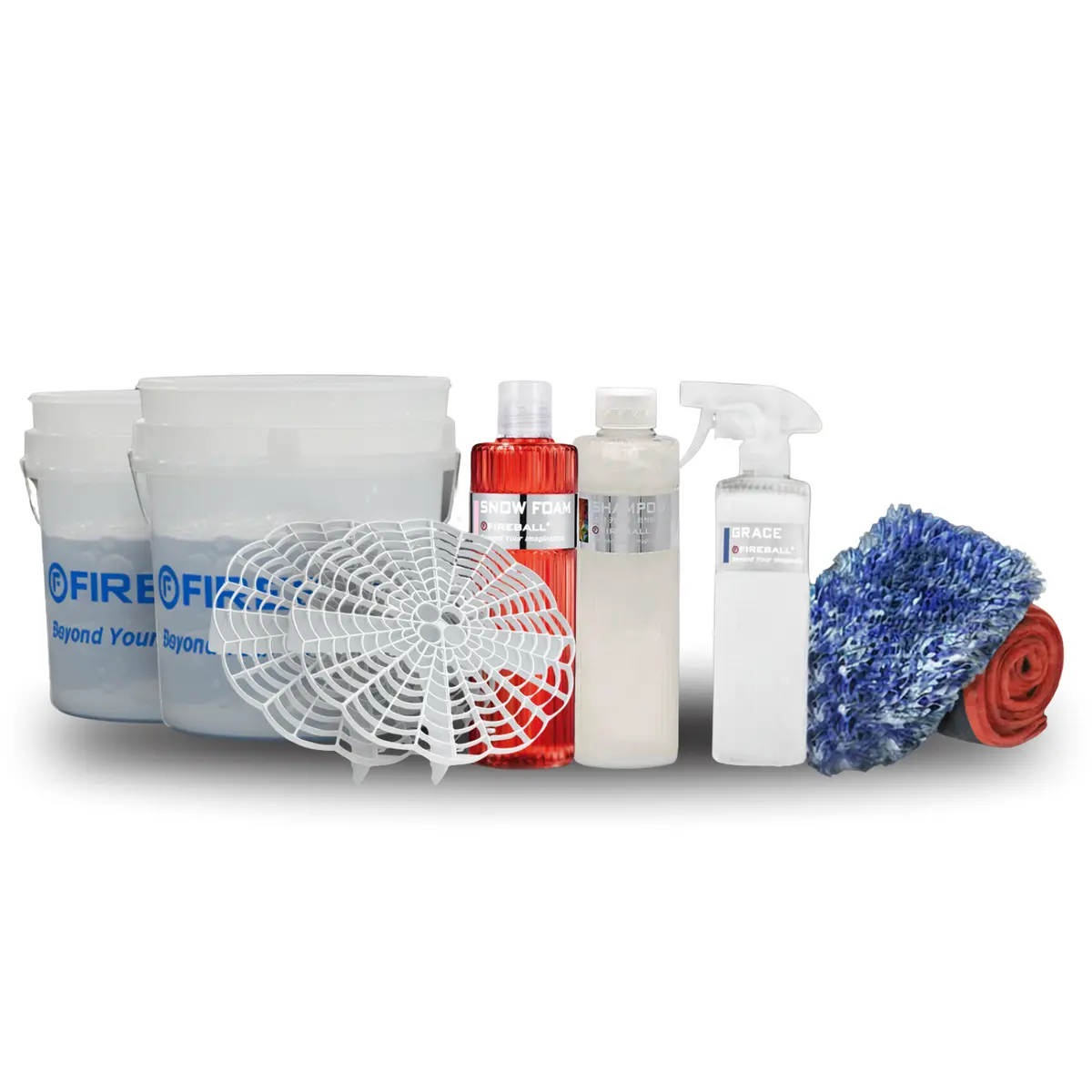 Fireball Fb-Pk-Pd-Grc-Cw Premium Kit - Wash Pad | Grace 500Ml | Clear-White Bucket 1