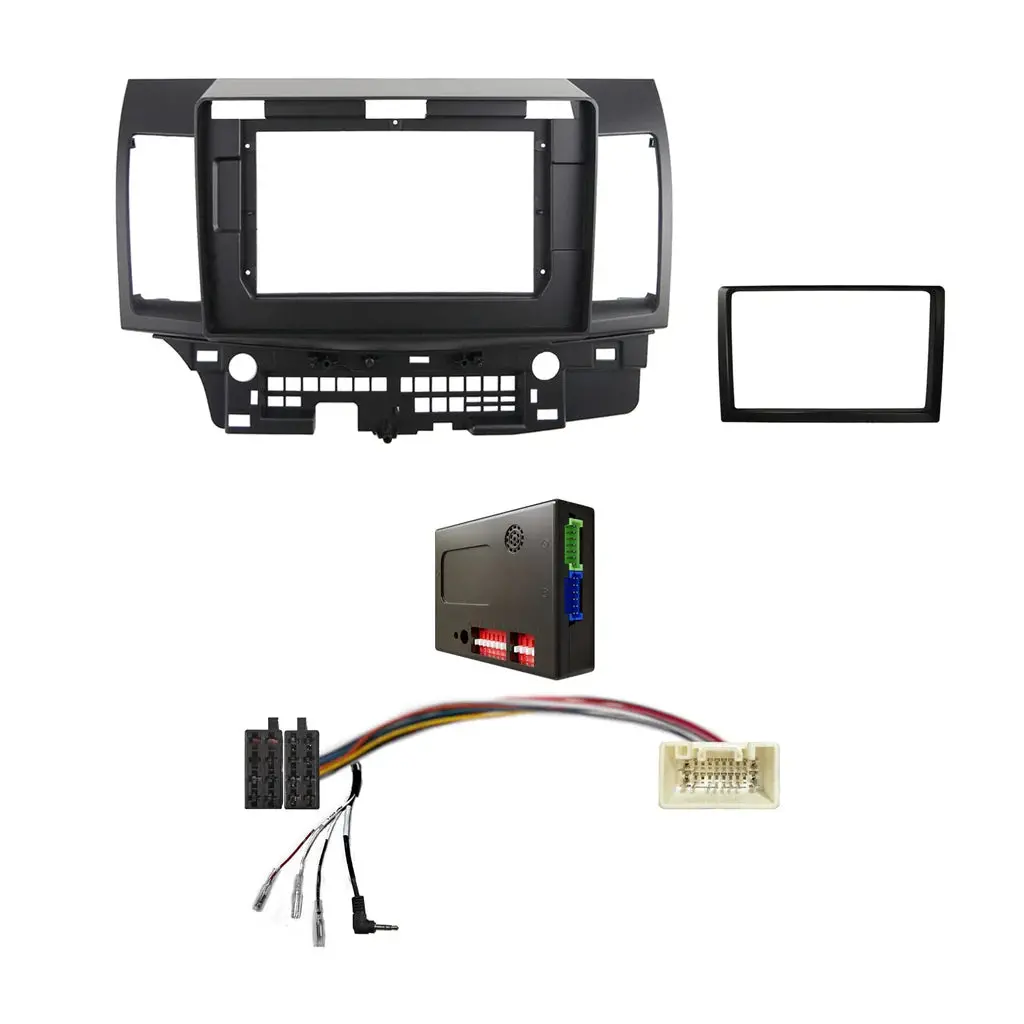 Cac Fxmt6k1 - 9 Inch Fascia Kit With Harness For Mitsubishi Lancer 2007-2013 Dash 1 1