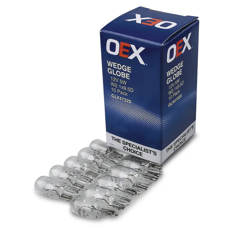 Oex Glx47320 12V T-10 5W Wedge Globes Standard W5w W2.1X9.5D- 10 Pce 1