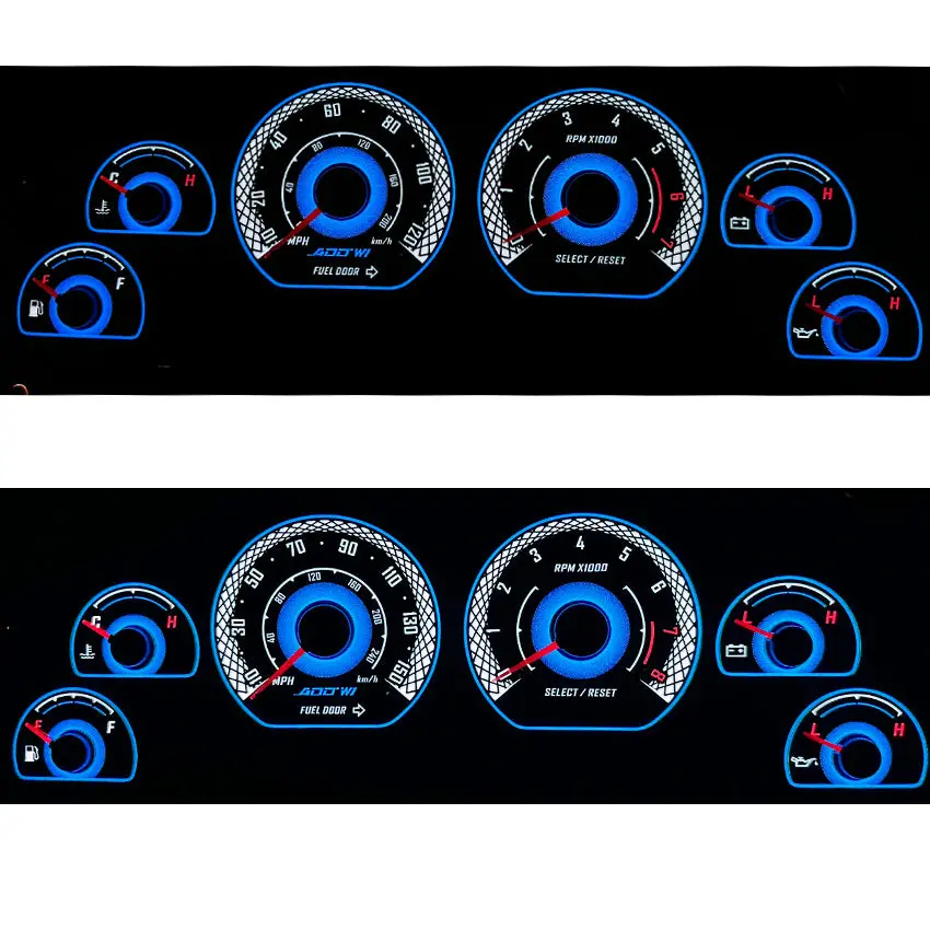 Add W1 Gauge Overlay For Ford Mustang Overlay Face Gauge 1999-2004 - 3D Illusions 1