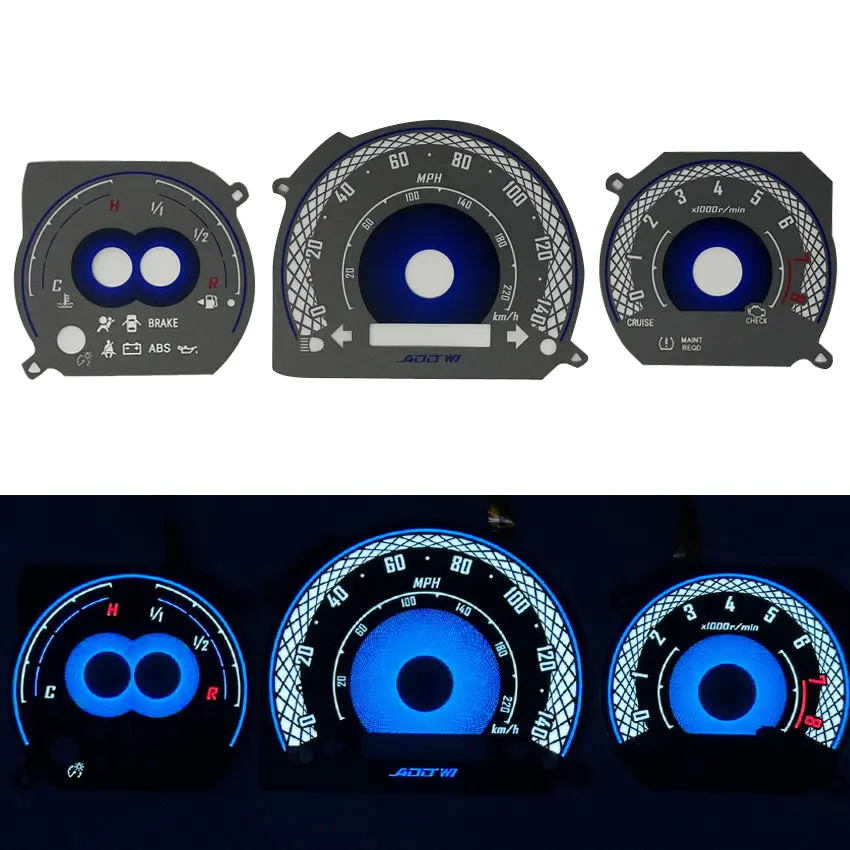 Add W1 Gauge Overlay For Honda Civic Overlay Face Gauge 1996-2000 - 3D Illusions 1