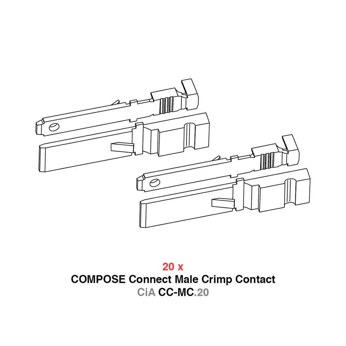 Helix Cia Cc-Mc.20 | Premium Compose Connect Male Crimp Contact Kit For Car Audio Enthusiasts 1