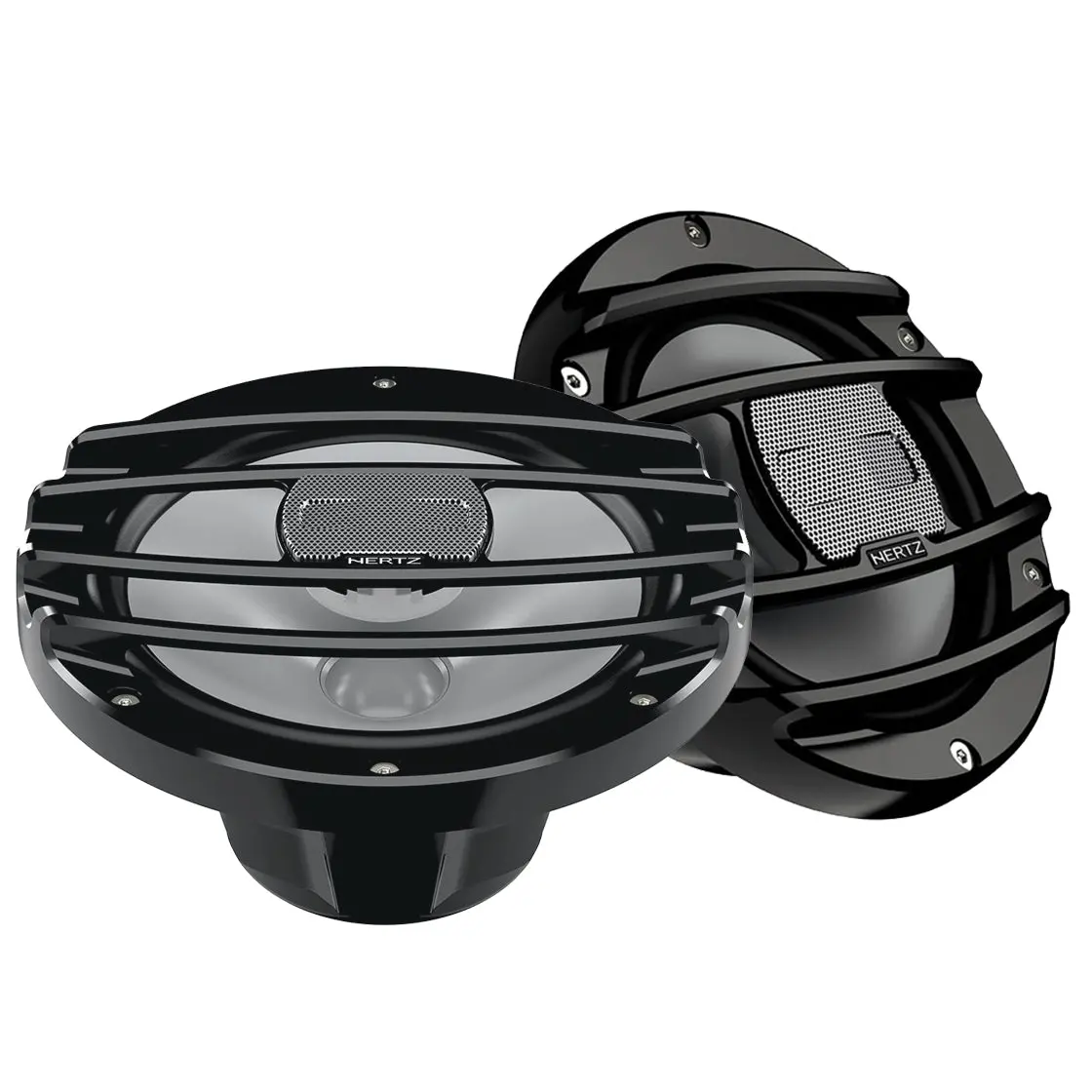 Hertz Hmx 8 S 8" 200W Powersports 2-Way Black Marine Coaxial Speaker - Pair 1