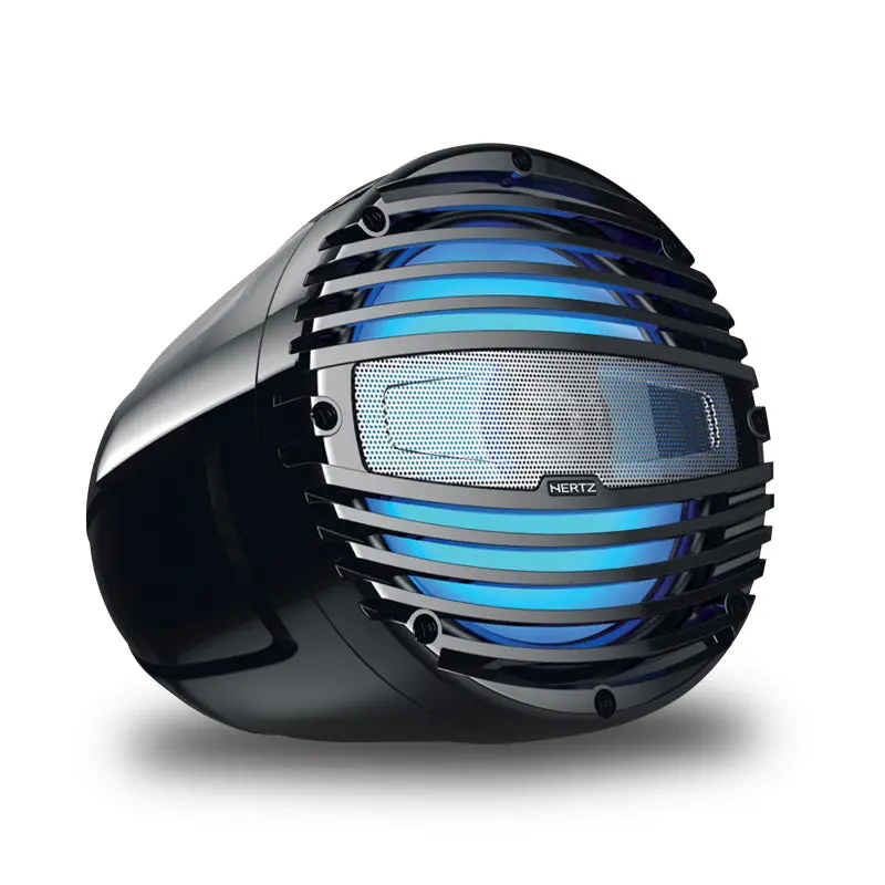 Hertz Htx 8 M-Flt 8" 200W 2-Way Marine Coaxial Single Tower Speaker - Flat Black 1