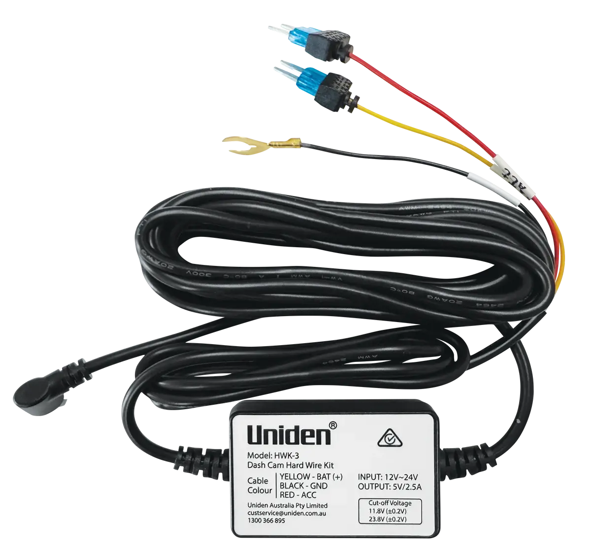 Uniden Hwk-3 - Hard Wire Kit For Smart Dash Cams With Usb-C 1