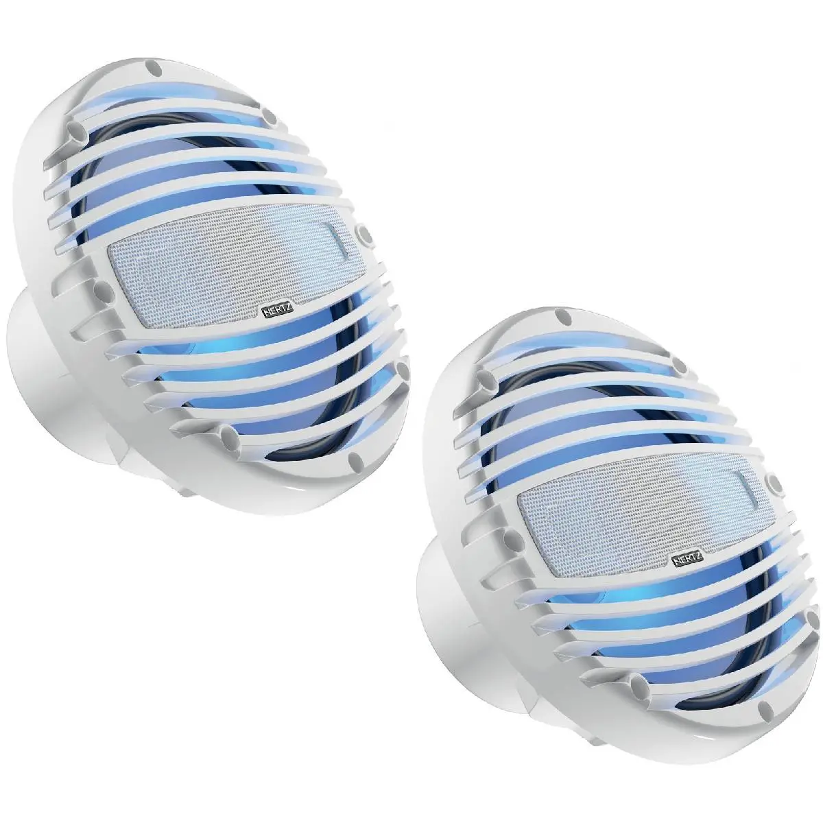 Hertz Hmx8ldtw Marine 8" 200W Rgb 2-Way White Coaxial Speaker - Pair (Hmx 8 Ld-Tw) 1
