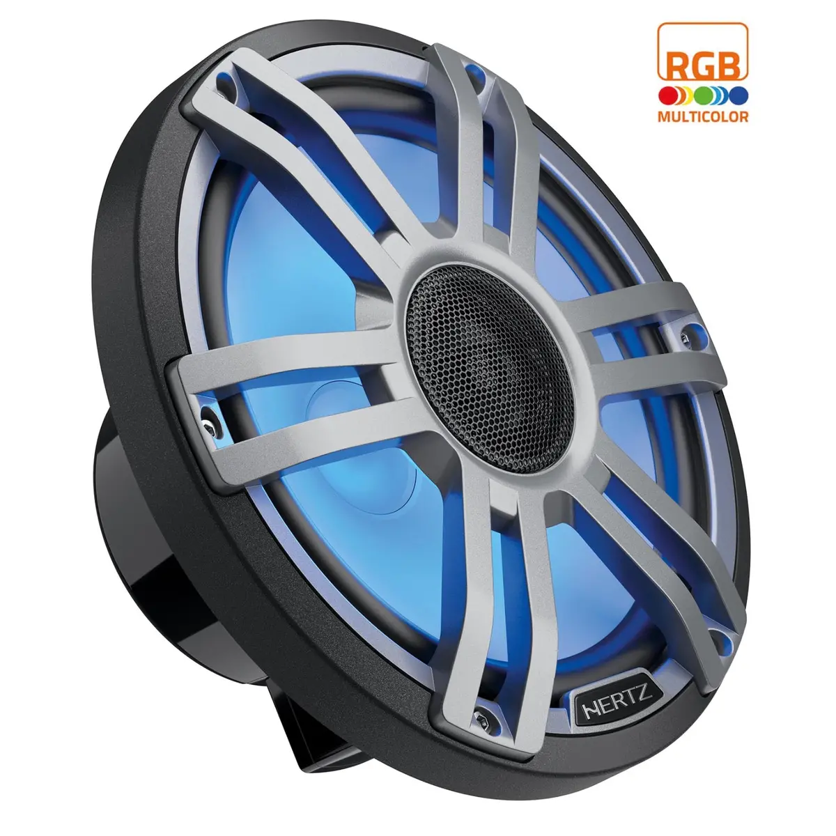 Hertz Hmx8sldg 8" 2-Way Black/Grey Rgb Marine Coaxial Speaker - Pair (Hmx 8 S-Ld-G) 1