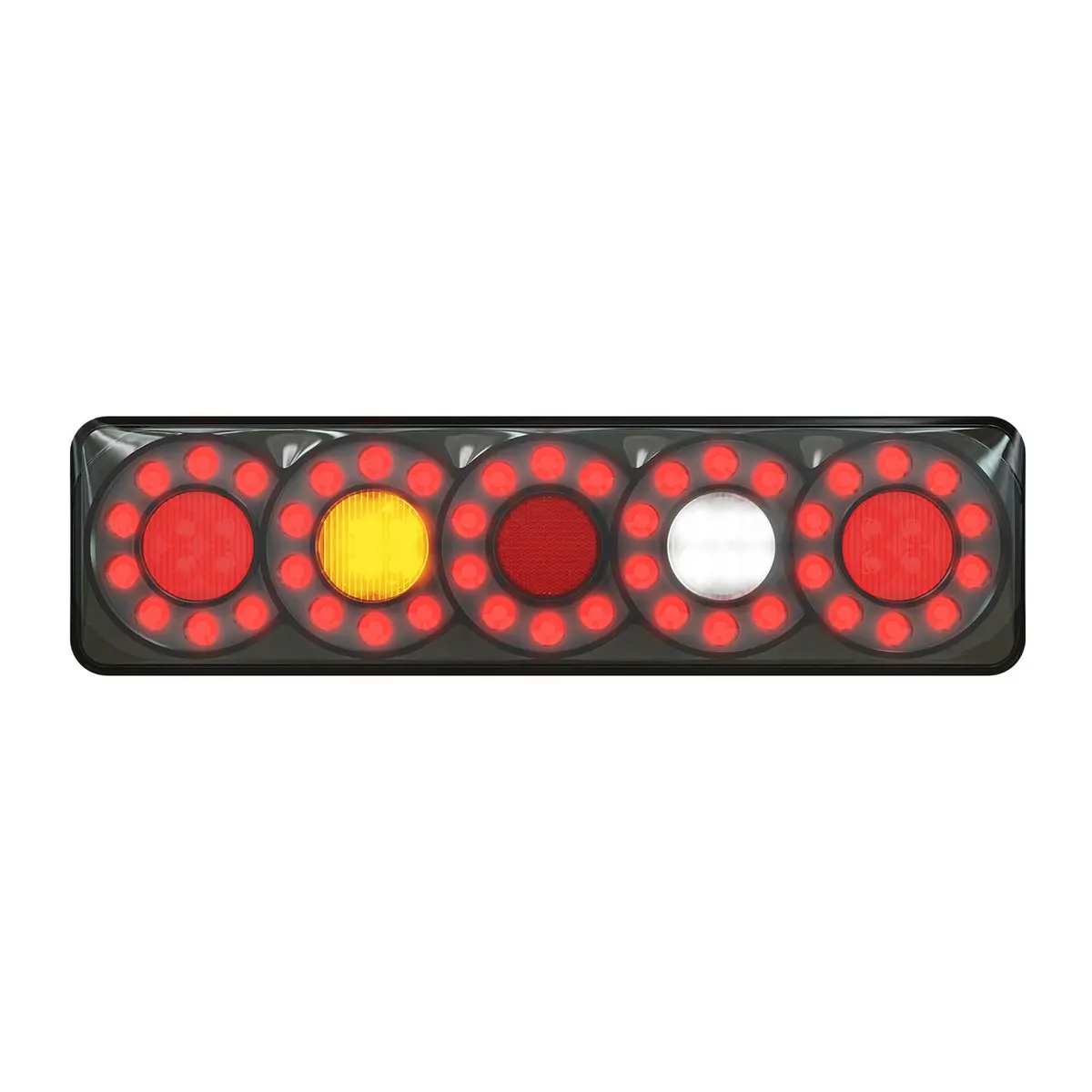 Led Autolamps 3851Arwmrcsb Rhs Stop/Tail/Ind/Rev 5 Circle Tail Black Tinted Lens 1