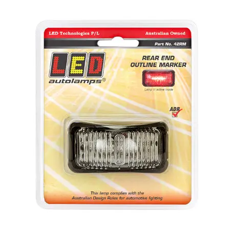 Led Autolamps 42Rm Rear End Outline Led Marker Red Lens 16Cm Cable Blister Pack 1