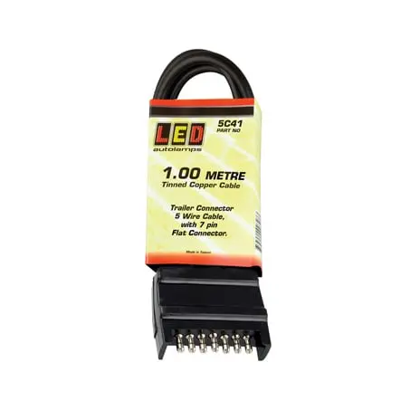 Led Autolamps 5C41 Trailer Connector 5 Pin Male Plug With Accessory Wire 1