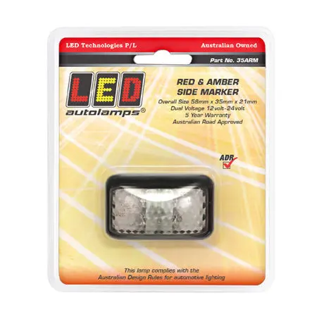 Led Autolamps 35Arm Stop/Tail Indicator With 18 Square Leds Multi Volt Blister 1