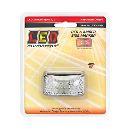 Led Autolamps 35Ccarm 10/30V Chrome Series Led Red Amber Side Marker 40Cm Wire 1