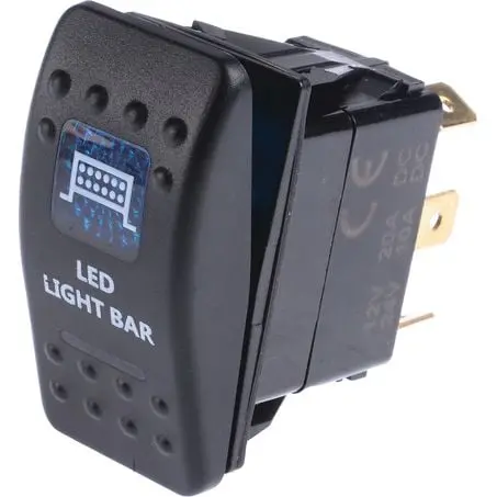 Drivetech 4X4 Dt-11021 Rocker Light Bar Switch On/Off Spst 12 Or 24V Blue Illumination 1