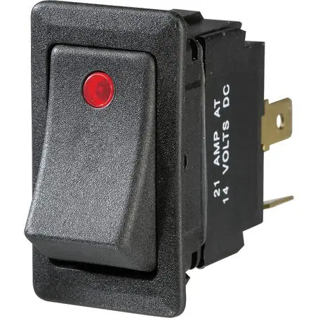 Narva 63048Bl Heavy Duty Rocker Switch Off/On Spst Red Illuminated (Contacts Rated 10A @ 24V) 1