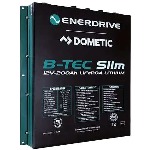 Enerdrive Epl-200Bt-12V-Slim B-Tec 200 Amp / 12V Lifepo4 Slim Metal Case Battery 1