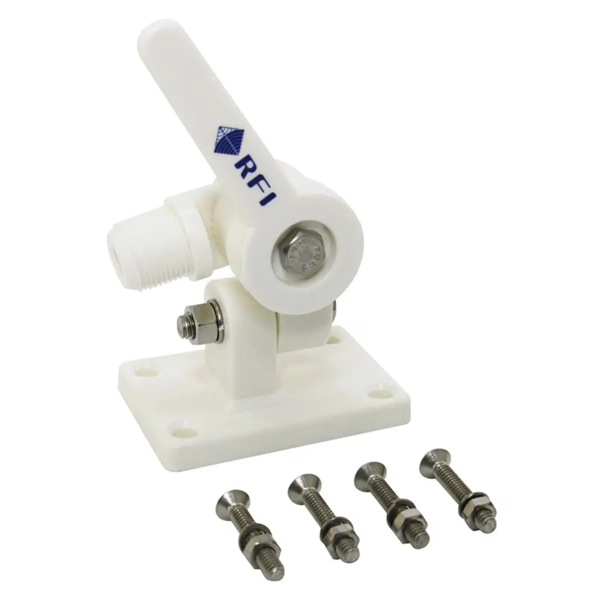 Rfi Mam-101 White Marine Knock Down Antenna Mount With Hardware 1