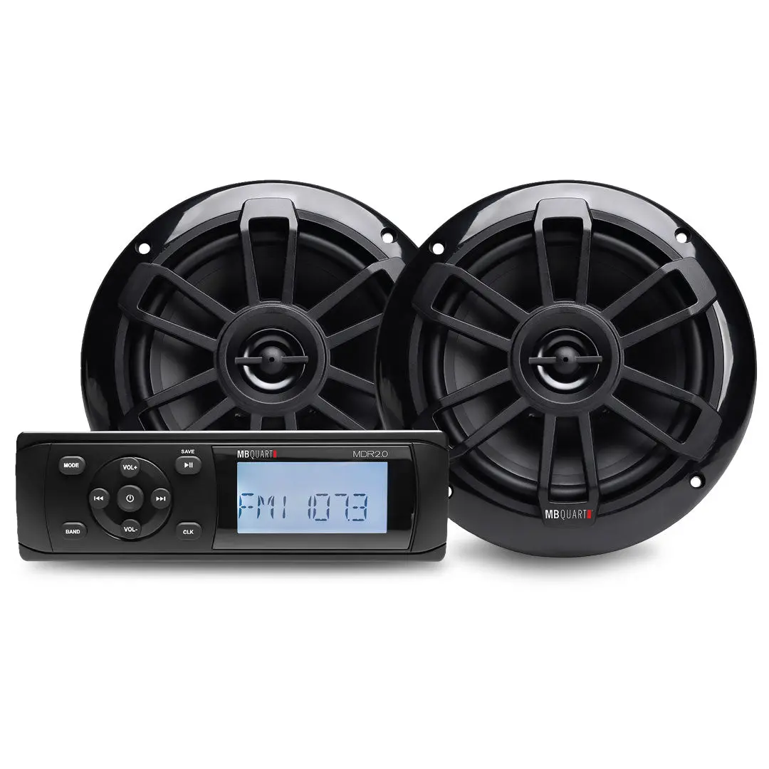 Mb Quart Mbq-Mdr2.0S2b | Bluetooth Source Unit | With Nautic Speakers Black 1