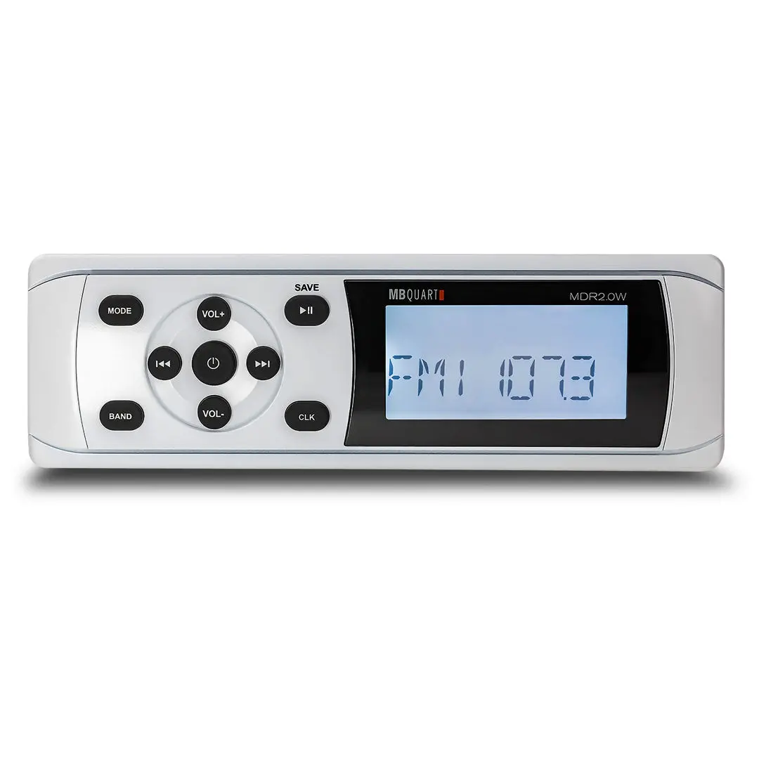 Mb Quart Mbq-Mdr2.0W | Din Unit | Mechless Marine Radio/Source (White) 1