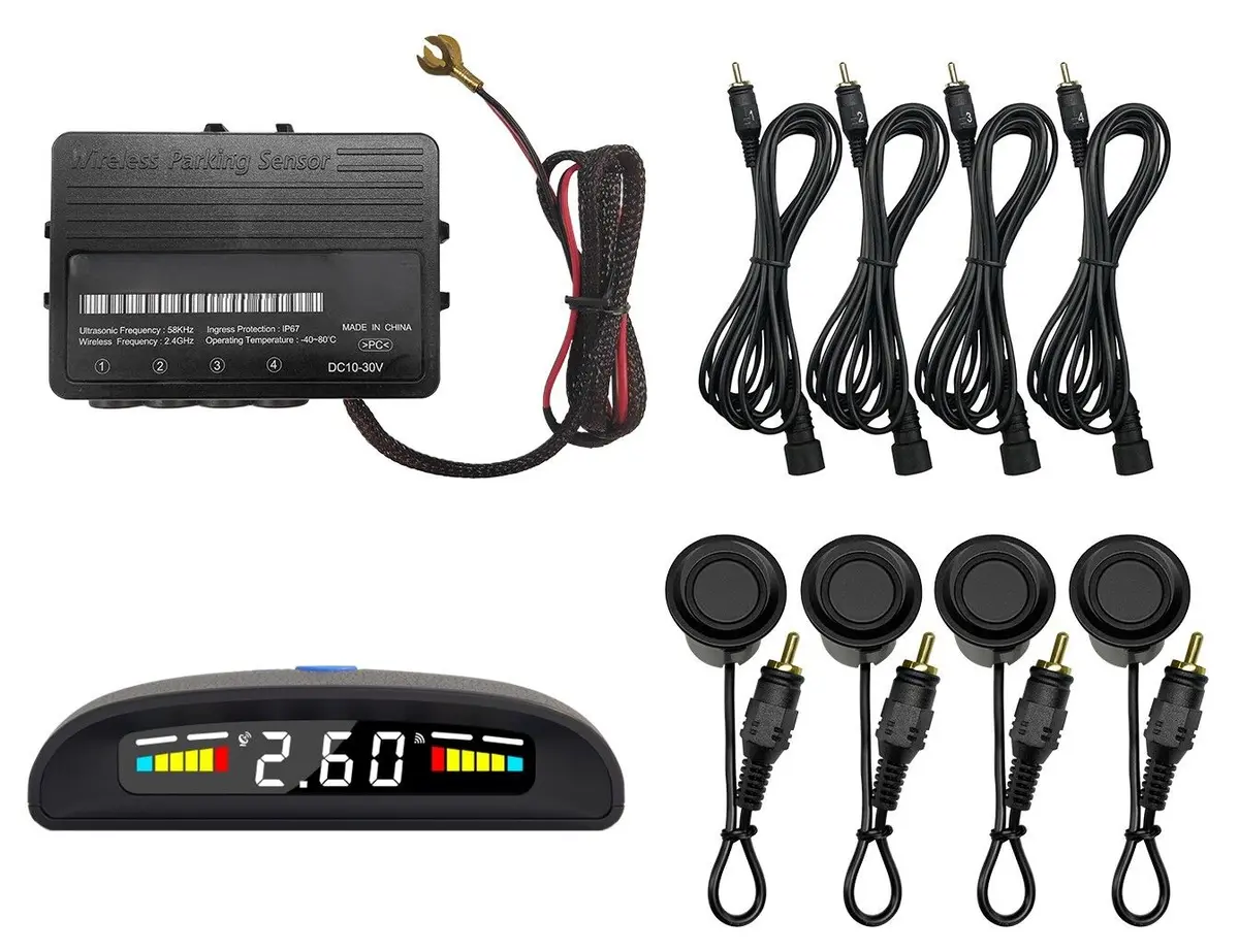 Mongoose Mpfswb-D Wireless Front Parking Sensor Kit With Colourful Lcd Display - Black 1