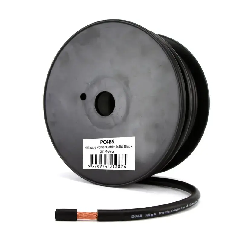 Dna Audio Pc4bs 4 Gauge Solid Black Power Cable – 25 Metres | Heavy-Duty Cca Power Solution 1