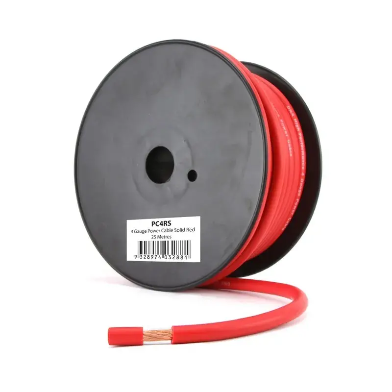 Dna Audio Pc4rs 4 Gauge Solid Red Power Cable – 25 Metres | Heavy-Duty Cca Power Solution 1