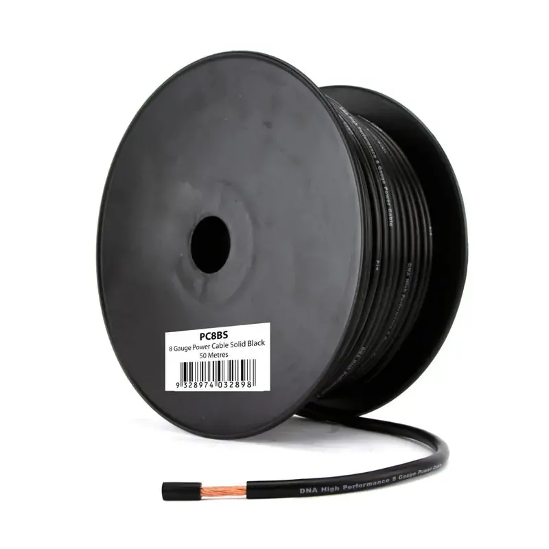 Dna Audio Pc8bs 8 Gauge Solid Black Power Cable – 50 Metres | Premium Cca Automotive Wiring 1