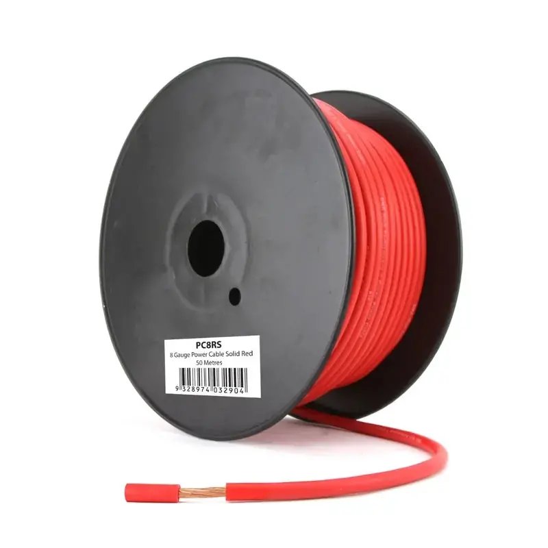 Dna Audio Pc8rs 8 Gauge Solid Red Power Cable – 50 Metres | Premium Cca Automotive Wiring 1