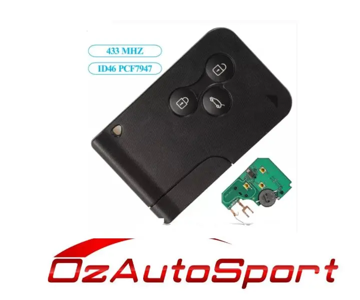 3 Button Remote Key Card For Renault Megane 2003 - 2008 433.92Mhz Pcf7947 1