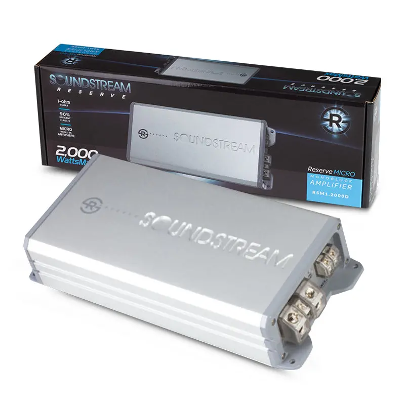 Soundstream Rsm1.2000D 2000W Compact Class-D Subwoofer Amplifier 1