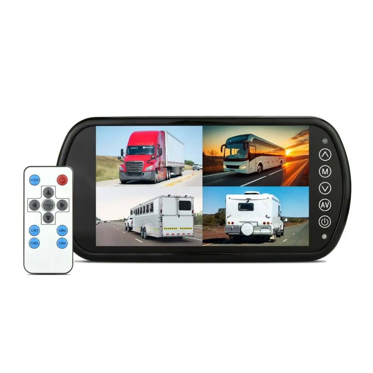 Dna Rvm74 7-Inch Ahd 4 Channel Rear View Tft-Lcd Monitor 1