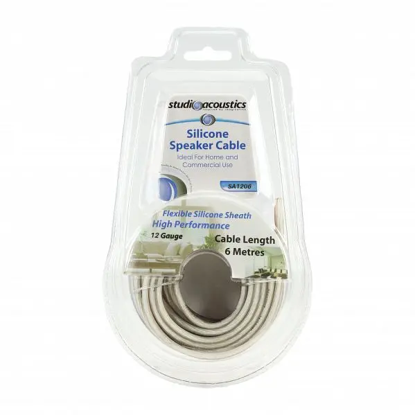 Studio Acoustics Sa1206 12Ga Flexible Silicone Sheath Speaker Cable – 6 Metres 1
