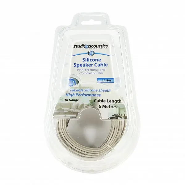 Studio Acoustics Sa1806 18Ga Flexible Silicone Sheath Speaker Cable - 6 Metres 1