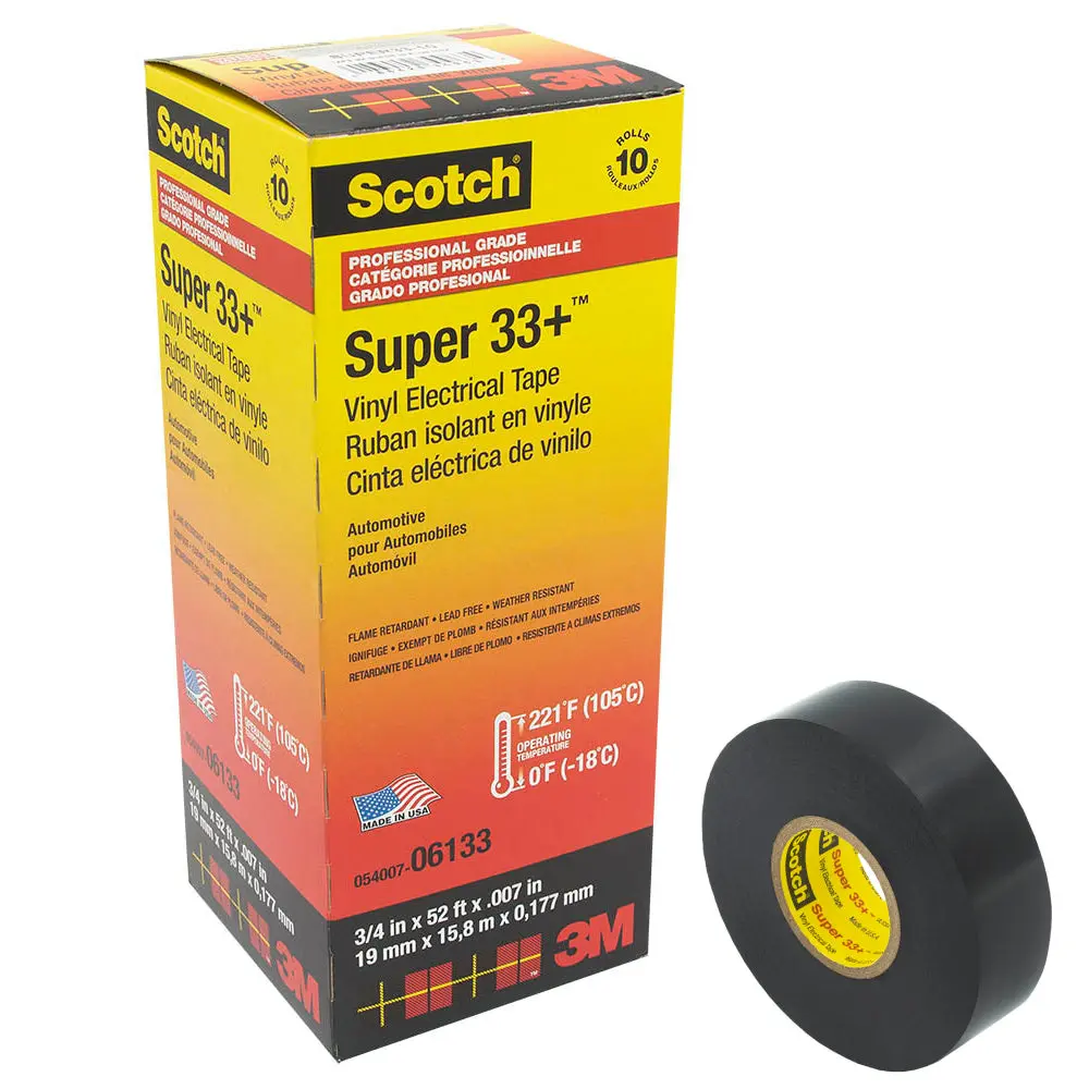 Installbay Mtsuper33-10 | 3M Super33 Vinyl Electrical Tape (Bulk Pack) 1