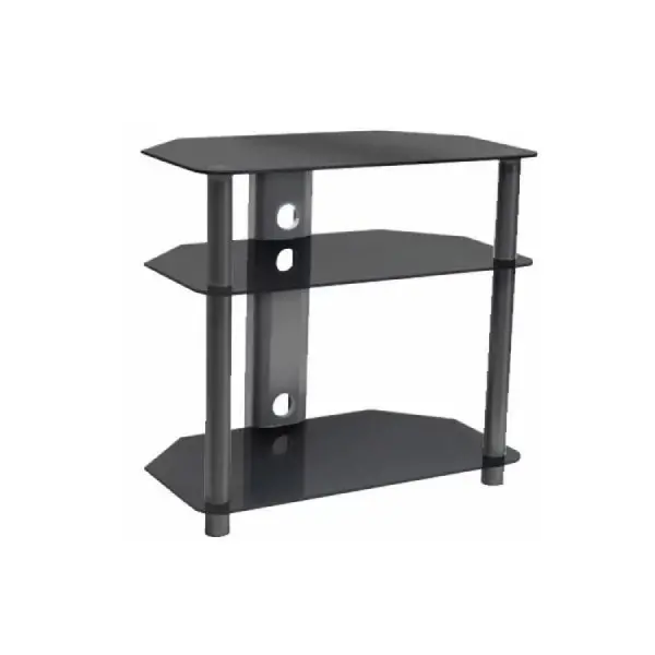 Studio Acoustics Svr332bb 32" 3 Tier Black Glass Tv/Audio Video Stand - Small 1