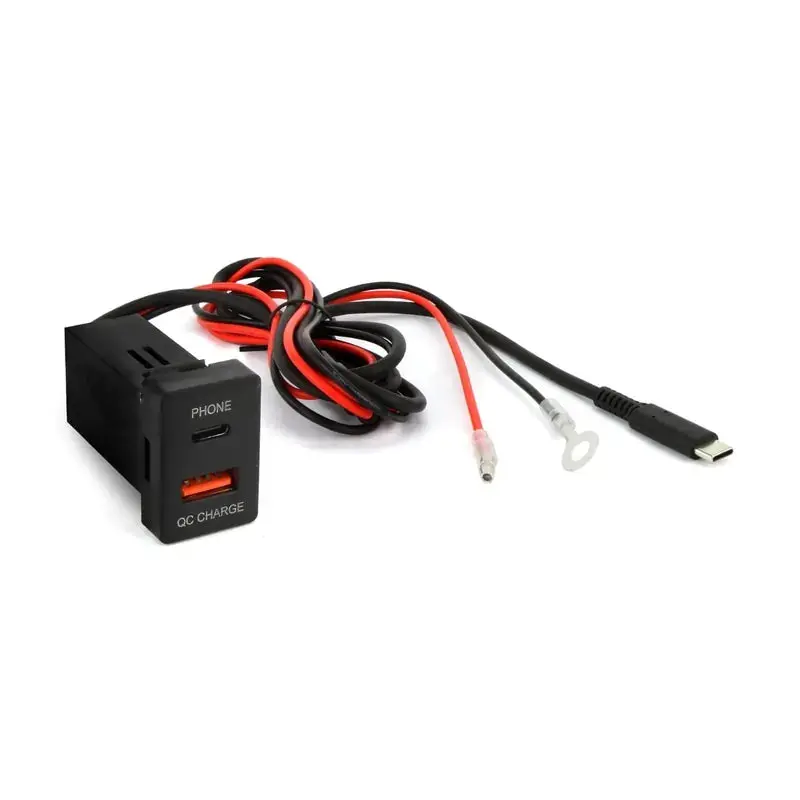 Dna Audio Toyusb03qc-1M Factory Fit Usb-C 1 Metre Lead + Qc3.0 Usb 12Vdc Fast Charger To Suit Small Switch Sockets In Toyota Vehicles - Professional Integration Solution 1