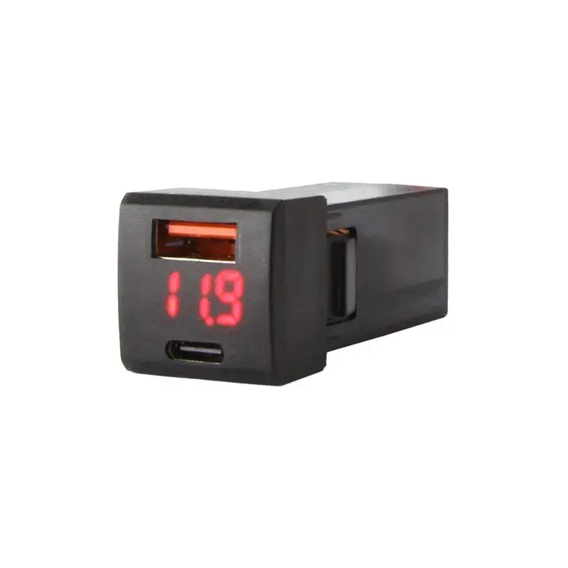 Dna Audio Toyusb04pdqc Factory Fit Usb-C Pd + Qc3.0 Usb Fast Charger With Led Voltmeter To Suit Small Square Switch Sockets In Toyota Vehicles - Professional Charging & Monitoring Solution 1